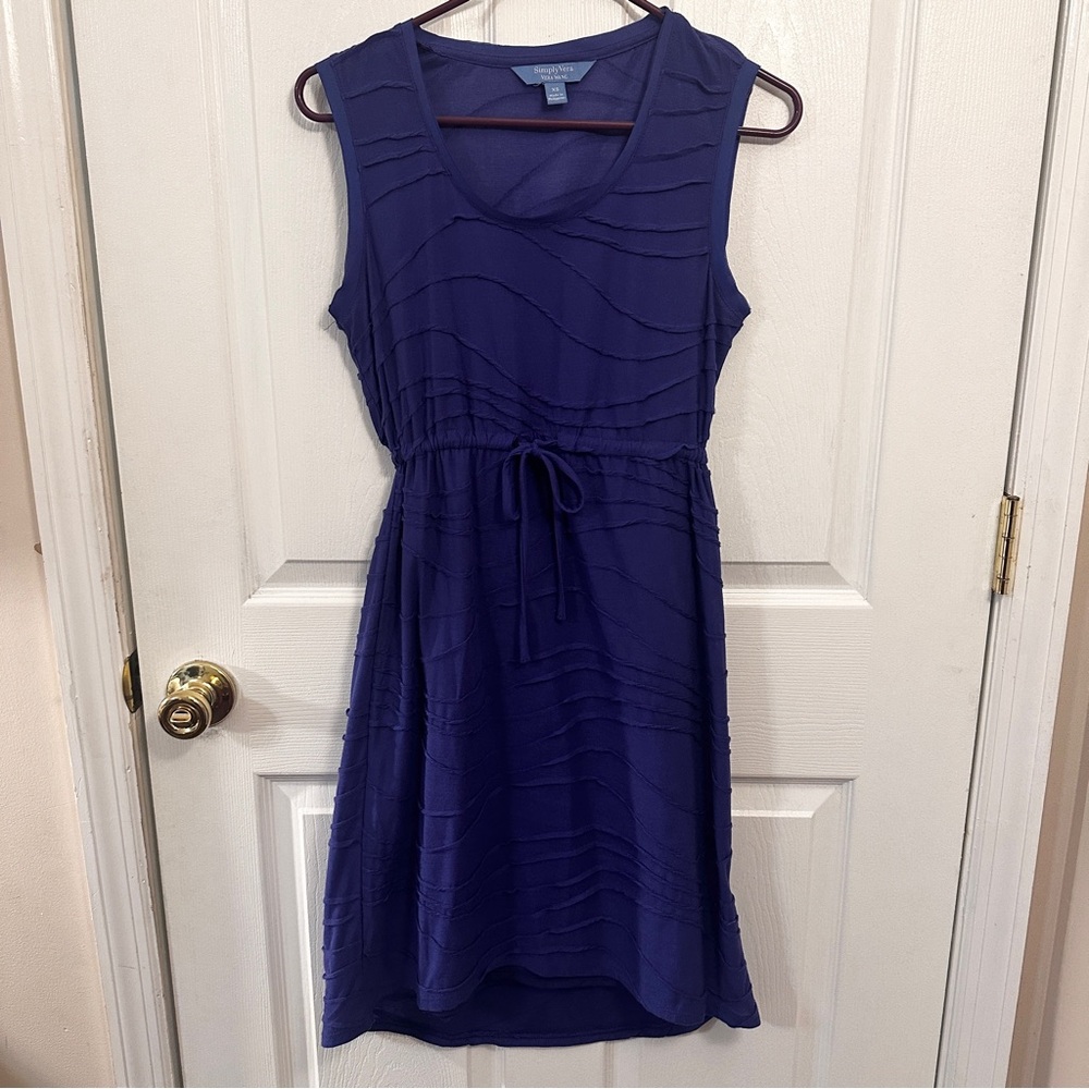 Sleeveless Purple Dress with Tie Waist